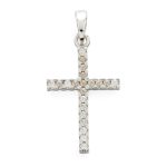 Croce Day and Night in oro bianco 18kt e zirconi bianchi e neri