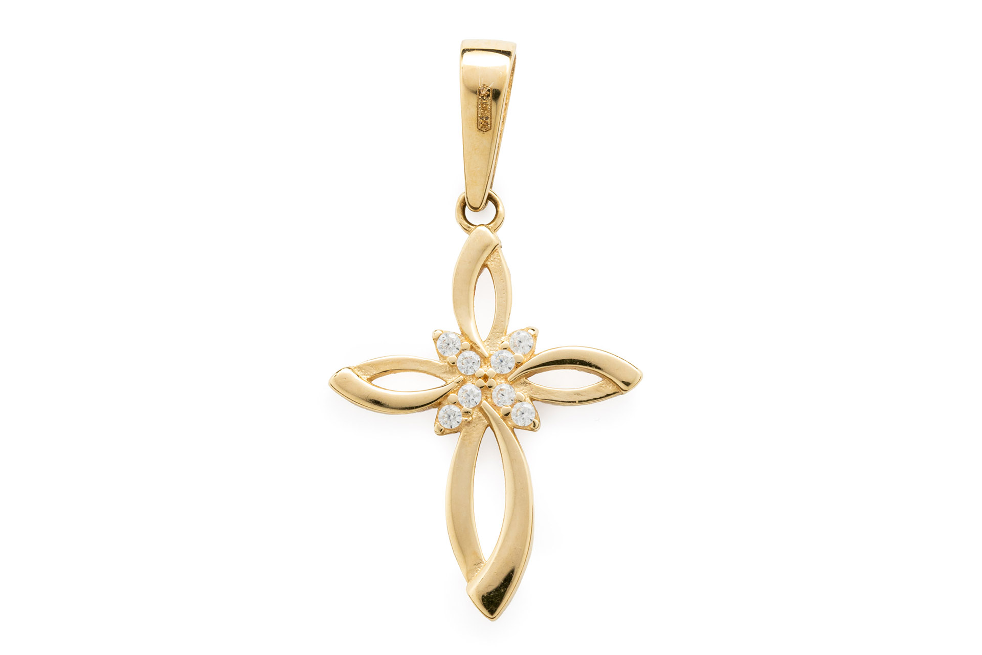 IMG_9405 Croce Fiore in oro 18 kt e zirconi